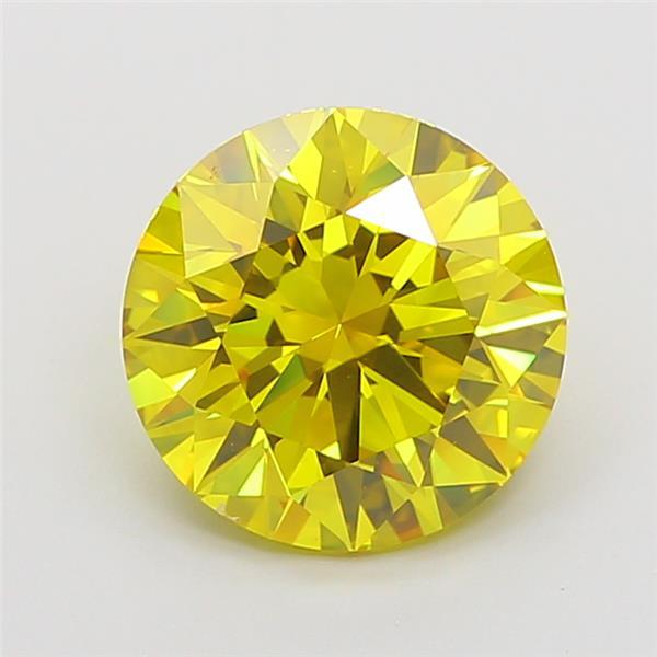 2.71 Ct. Fancy Vivid  Yellow Round Lab Grown Diamond