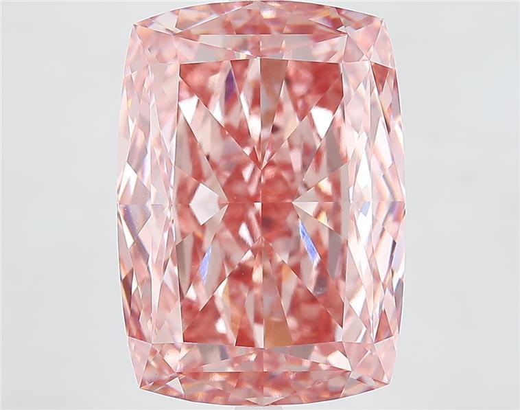 12.03 Ct. Fancy Vivid  Pink Cushion Lab Grown Diamond