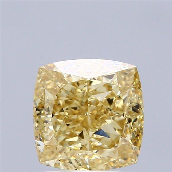 2.51 Ct. Fancy Intense Yellow Cushion Lab Grown Diamond