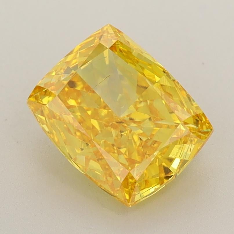 1.99 Ct. Fancy Vivid Yellow Cushion Lab Grown Diamond