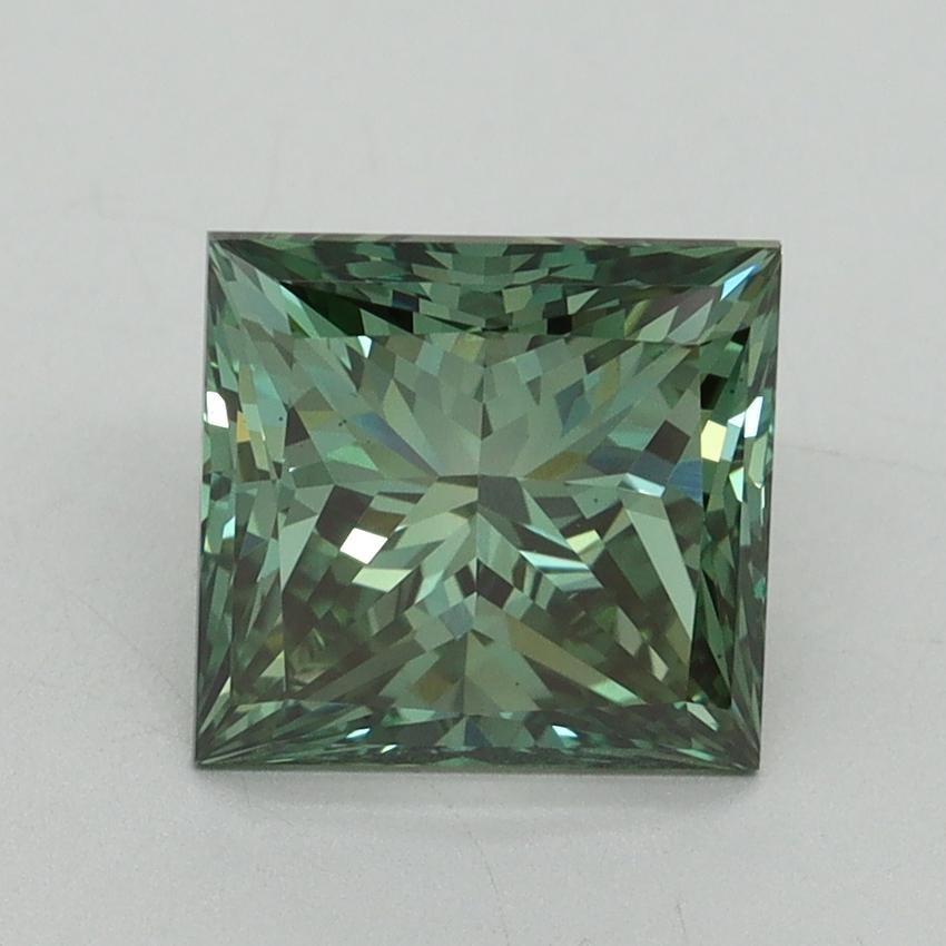 2.47 Ct. Fancy Vivid Green Princess Lab Grown Diamond