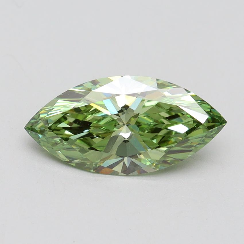 1.58 Ct. Fancy Vivid Green Marquise Lab Grown Diamond