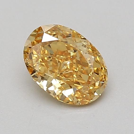 0.74 Ct. Fancy Vivid Yellow Oval Lab Grown Diamond