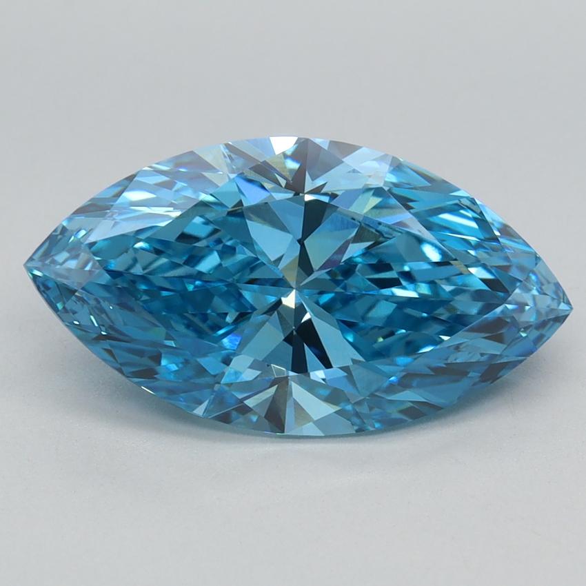 2.83 Ct. Fancy Vivid Blue Marquise Lab Grown Diamond