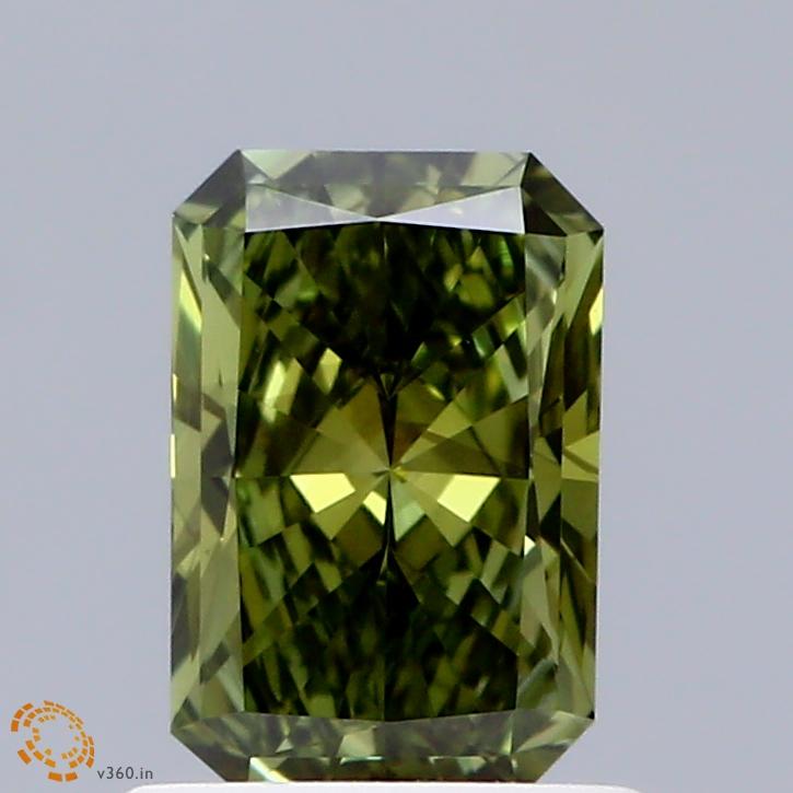 0.80 Ct. Fancy Vivid Green Radiant Lab Grown Diamond