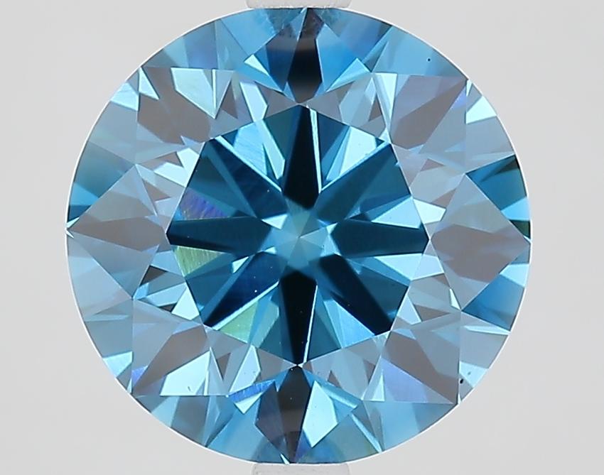 3.87 Ct. Fancy Vivid Blue Round Lab Grown Diamond