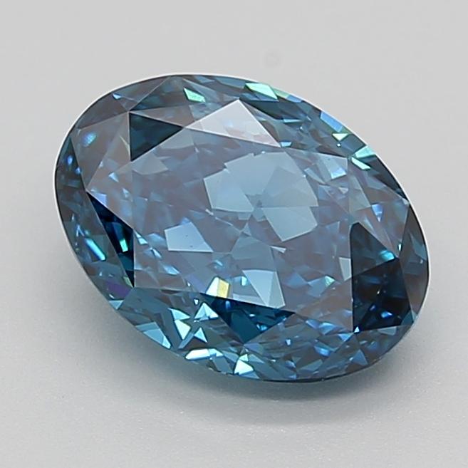 3.06 Ct. Fancy Vivid  Blue Oval Lab Grown Diamond