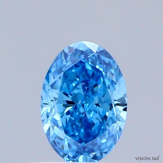 0.33 Ct. Fancy Vivid Blue Oval Lab Grown Diamond