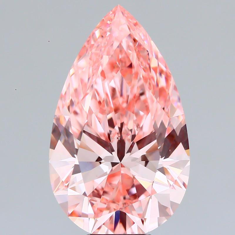 8.13 Ct. Fancy Vivid  Pink Pear Lab Grown Diamond