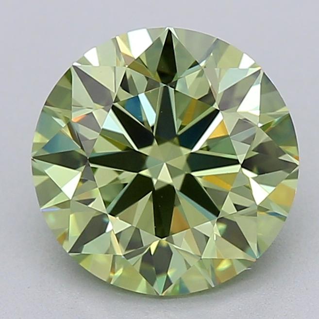 2.00 Ct. Fancy Vivid  Green Round Lab Grown Diamond