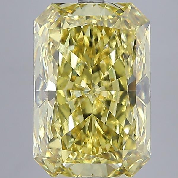 7.07 Ct. Fancy Vivid Yellow Radiant Lab Grown Diamond