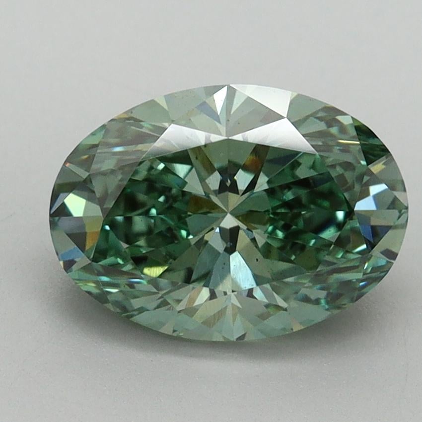 2.01 Ct. Fancy Vivid Pacific Green Oval Lab Grown Diamond