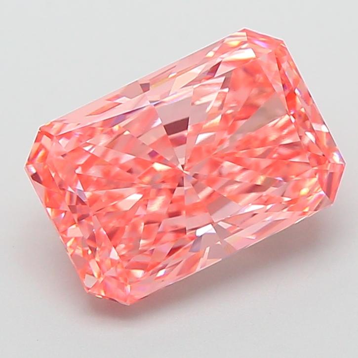 3.01 Ct. Fancy Vivid Pink Radiant Lab Grown Diamond