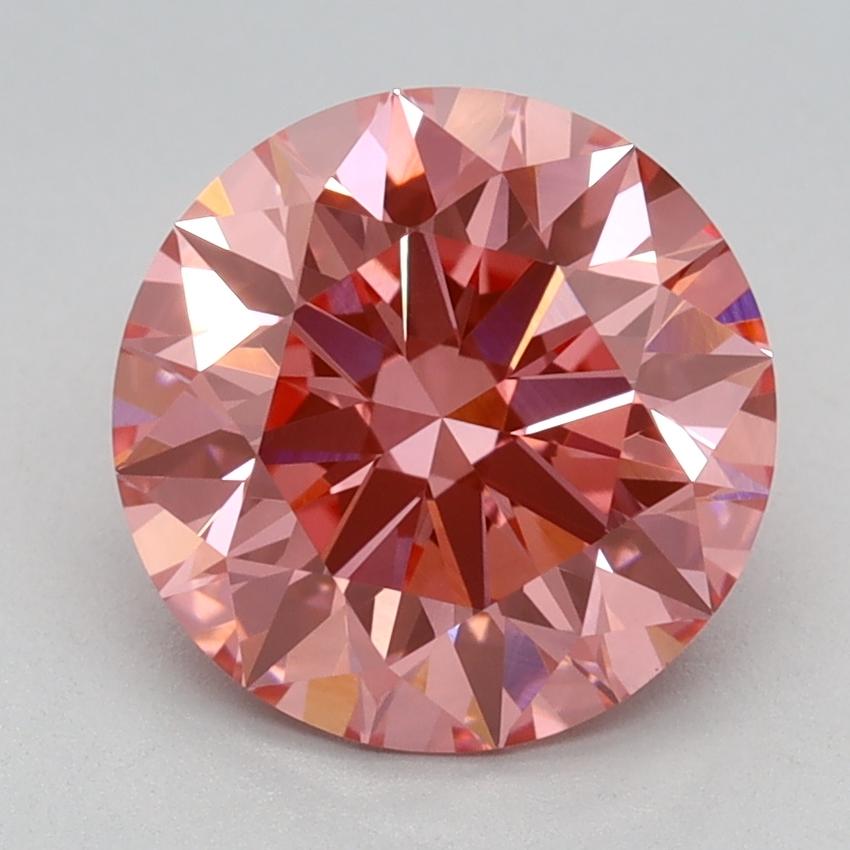 2.09 Ct. Fancy Vivid Pink Round Lab Grown Diamond