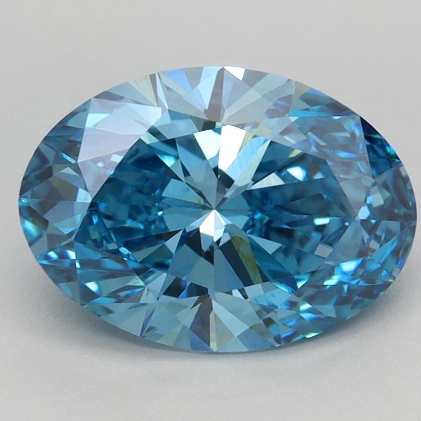 2.04 Ct. Fancy Vivid Blue Oval Lab Grown Diamond
