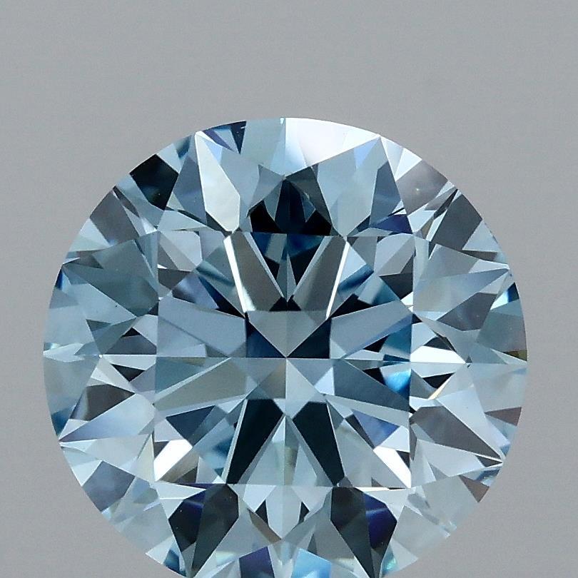 3.00 Ct. Fancy Vivid Blue Round Lab Grown Diamond