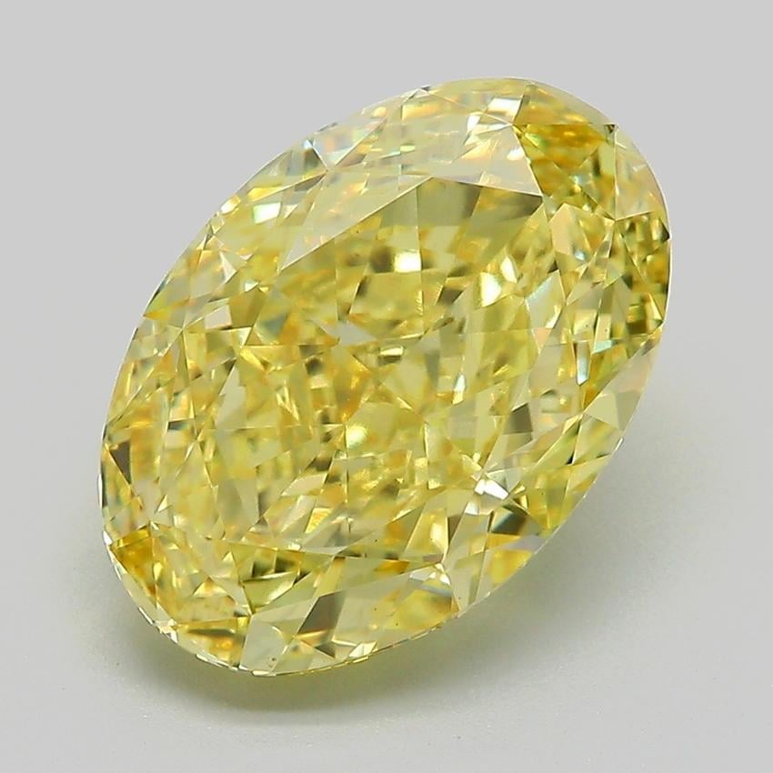 5.39 Ct. Fancy Vivid Yellow Oval Lab Grown Diamond