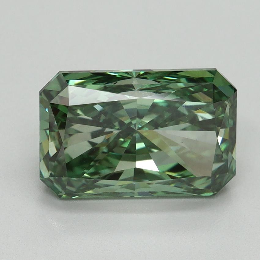 3.15 Ct. Fancy Vivid Green Radiant Lab Grown Diamond