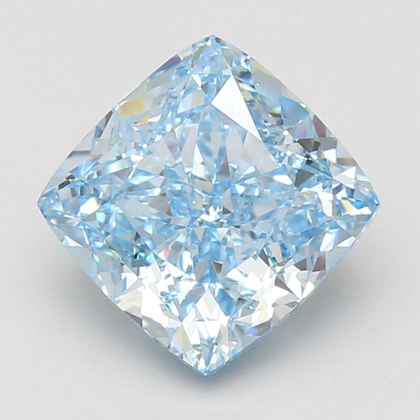 5.05 Ct. Fancy Vivid Blue Cushion Lab Grown Diamond