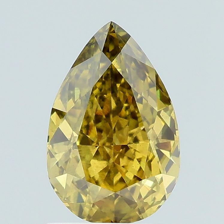 1.69 Ct. Fancy Vivid Green Pear Lab Grown Diamond