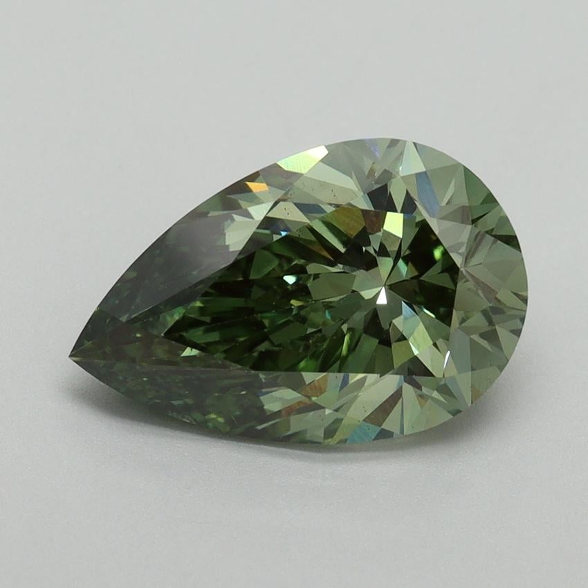 3.00 Ct. Fancy Vivid Green Pear Lab Grown Diamond