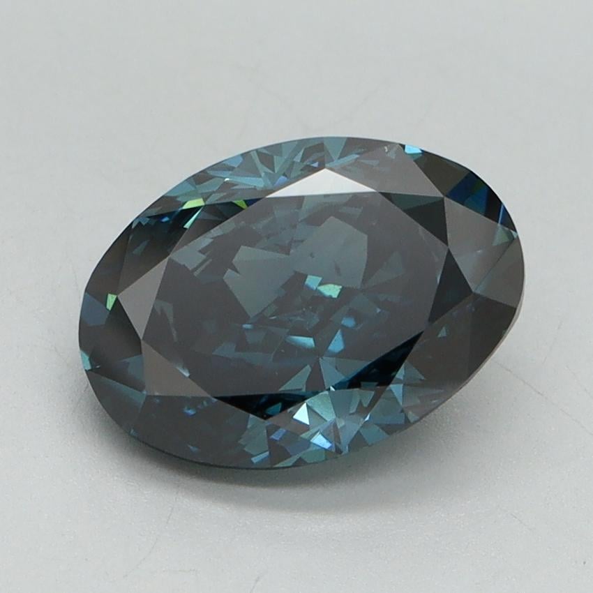 2.19 Ct. Fancy Intense Malibu Blue Oval Lab Grown Diamond