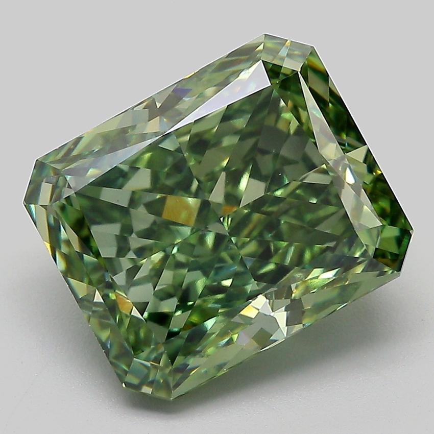 5.93 Ct. Fancy Vivid  Green Radiant Lab Grown Diamond