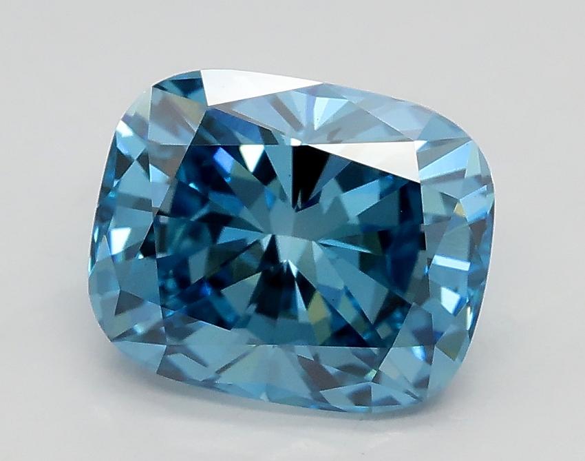 1.70 Ct. Fancy Vivid Blue Cushion Lab Grown Diamond