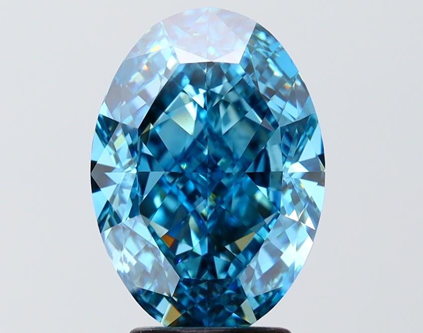 3.65 Ct. Fancy Vivid Blue Blue Oval Lab Grown Diamond