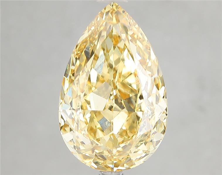 5.11 Ct. Fancy Vivid Yellow Pear Lab Grown Diamond