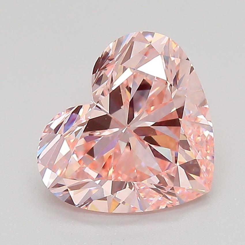 2.55 Ct. Fancy Intense Pink Heart Lab Grown Diamond