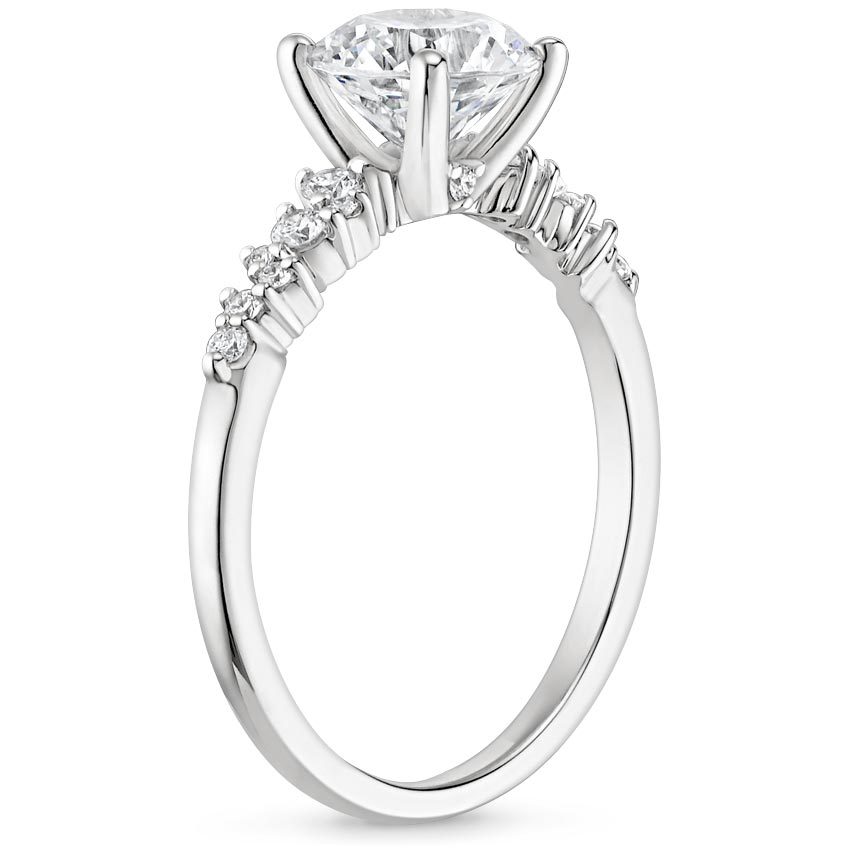 18K White Gold Aurora Diamond Ring, large side view