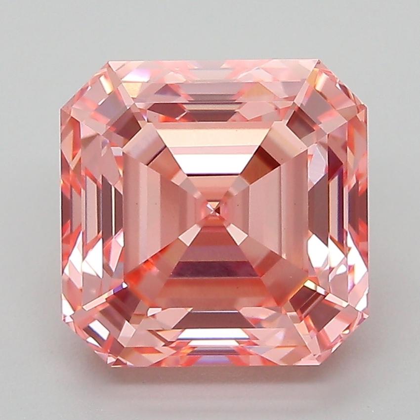 4.61 Ct. Fancy Vivid Pink Asscher Lab Grown Diamond