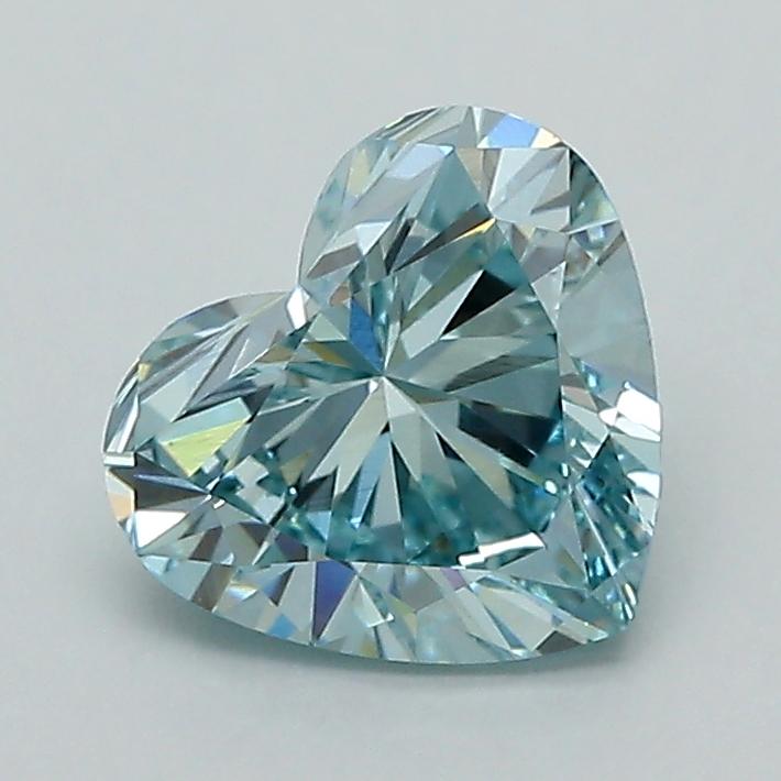 1.30 Ct. Fancy Intense Greenish Blue Heart Lab Grown Diamond