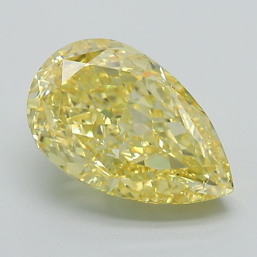 4.02 Ct. Fancy Vivid Yellow Pear Lab Grown Diamond
