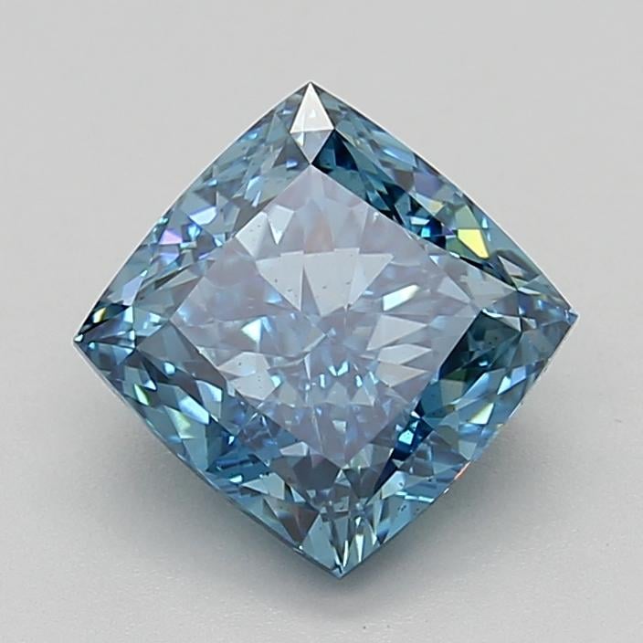 3.30 Ct. Fancy Vivid  Blue Cushion Lab Grown Diamond