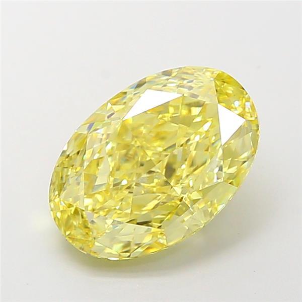 3.66 Ct. Fancy Intense Yellow Oval Lab Grown Diamond