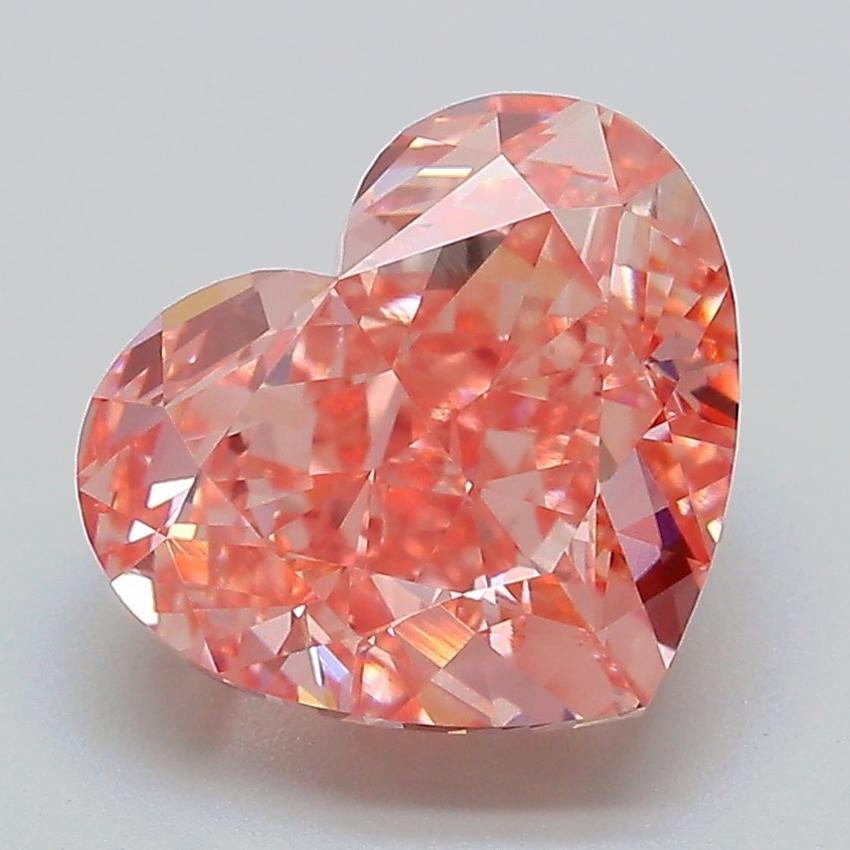 4.04 Ct. Fancy Vivid Pink Heart Lab Grown Diamond