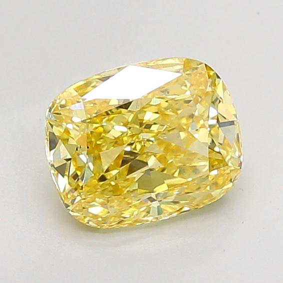 2.54 Ct. Fancy Intense None Yellow Cushion Lab Grown Diamond