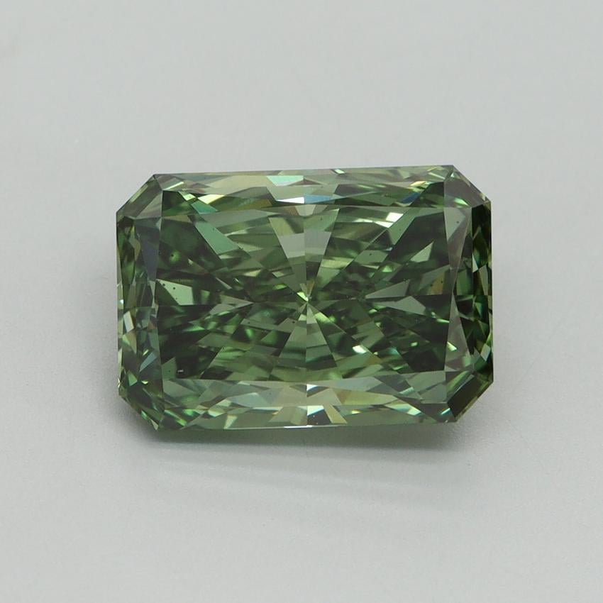 3.05 Ct. Fancy Vivid Pacific Green Radiant Lab Grown Diamond