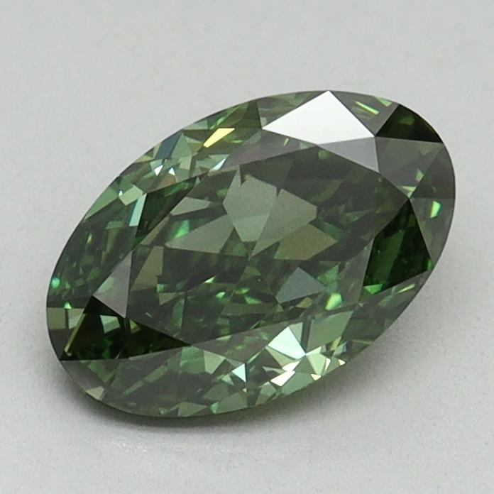 1.14 Ct. Fancy Vivid Green Oval Lab Grown Diamond