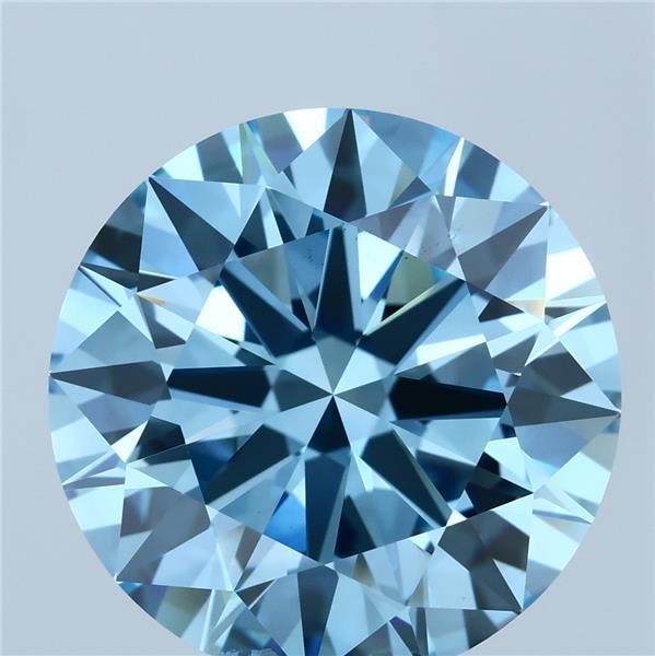 10.01 Ct. Fancy Vivid  Blue Round Lab Grown Diamond