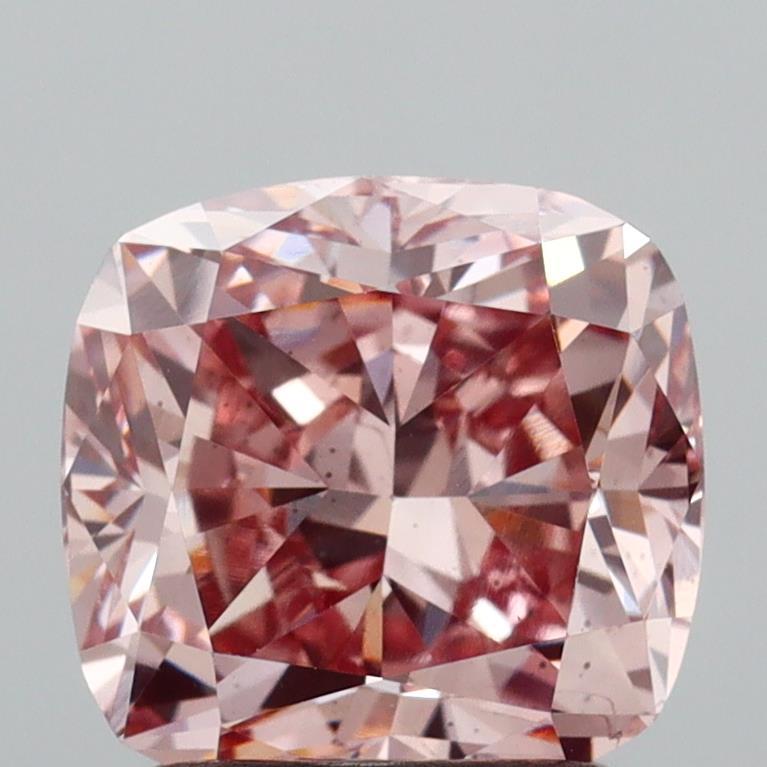 1.96 Ct. Fancy Intense Brownish Pink Cushion Lab Grown Diamond