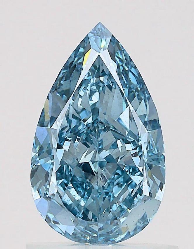 1.11 Ct. Fancy Vivid  Blue Pear Lab Grown Diamond