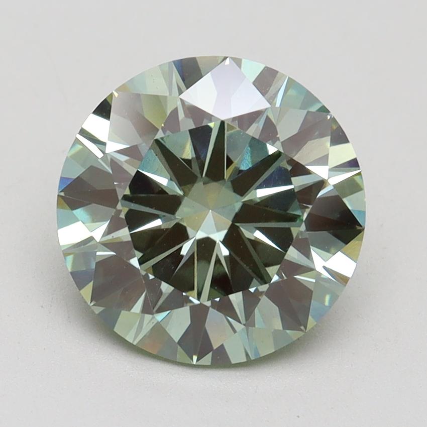 3.03 Ct. Fancy Vivid Green Round Lab Grown Diamond