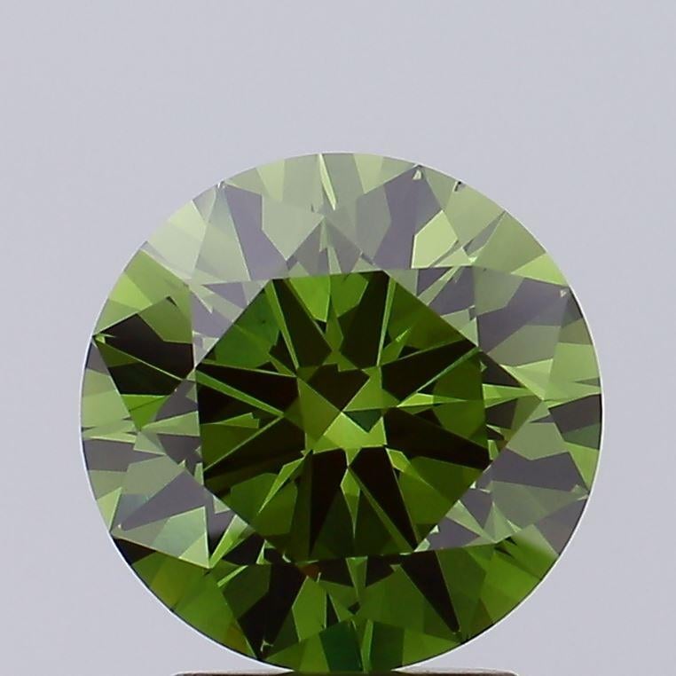 2.46 Ct. Fancy Vivid Green Round Lab Grown Diamond
