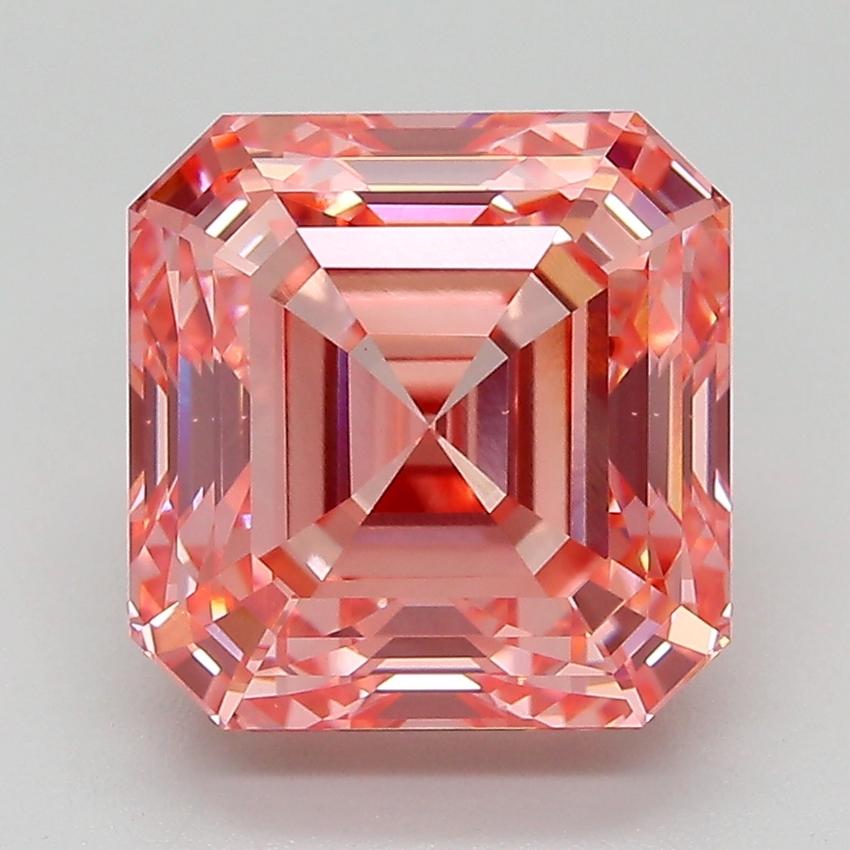 5.11 Ct. Fancy Vivid Pink Asscher Lab Grown Diamond