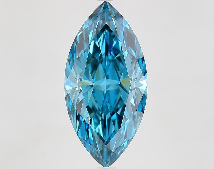 5.74 Ct. Fancy Vivid Blue Marquise Lab Grown Diamond