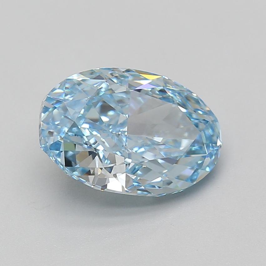 4.02 Ct. Fancy Vivid Blue Oval Lab Grown Diamond