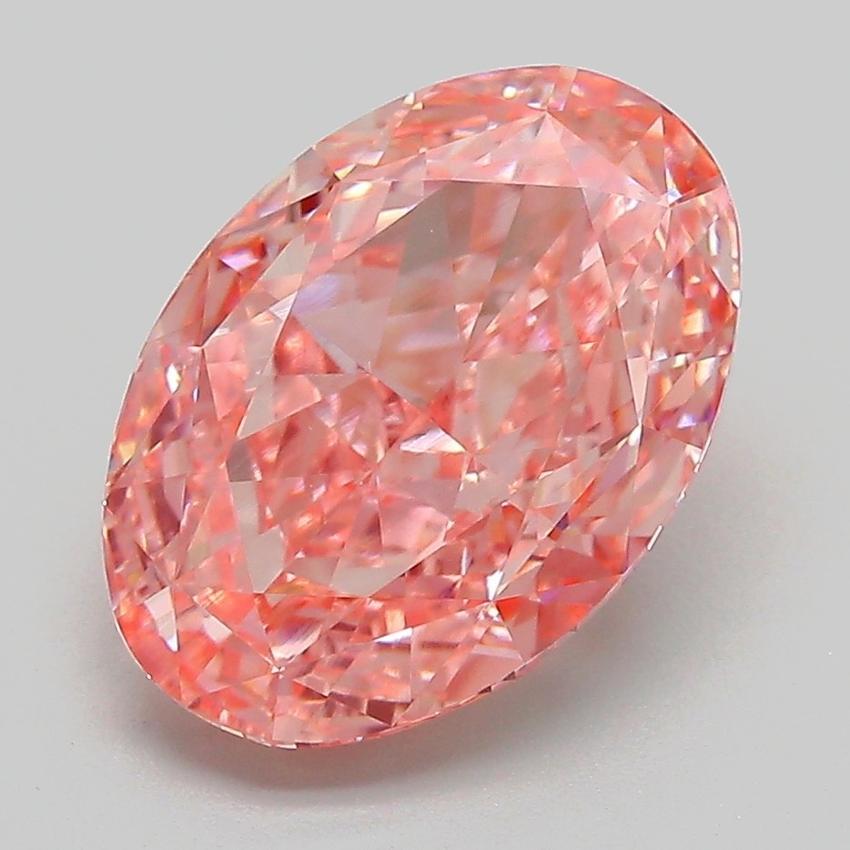 4.04 Ct. Fancy Vivid Pink Oval Lab Grown Diamond